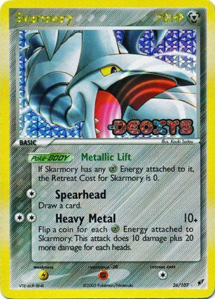 Reverse Holo Skarmory 26/107, Deoxys Pokémon card