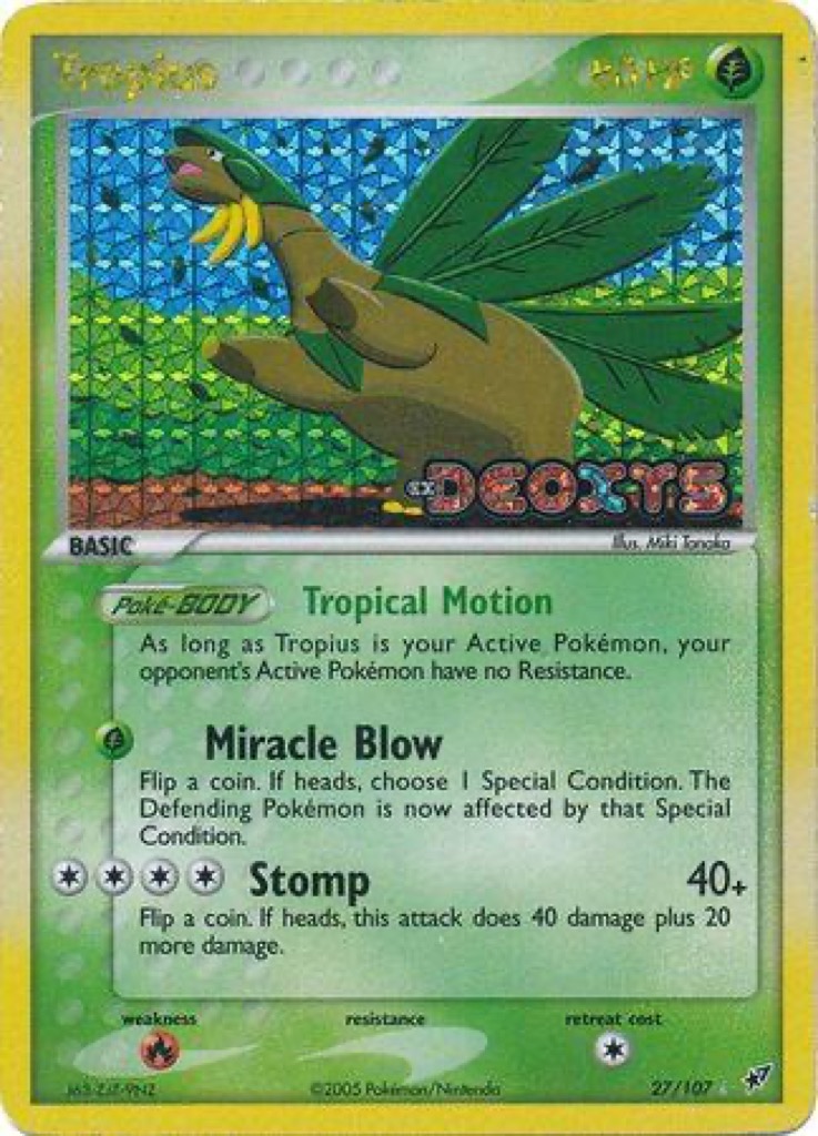 Reverse Holo Tropius 27/107, Deoxys Pokémon card