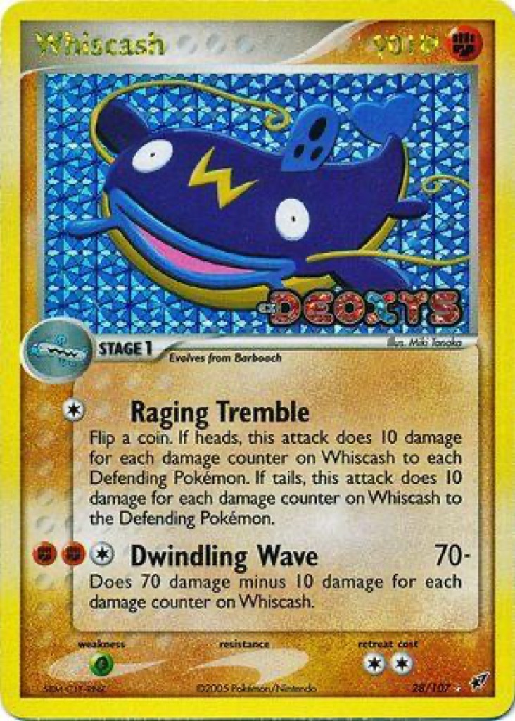 Reverse Holo Whiscash 28/107, Deoxys Pokémon card