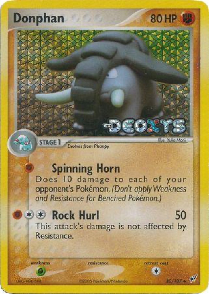 Reverse Holo Donphan 30/107, Deoxys Pokémon card