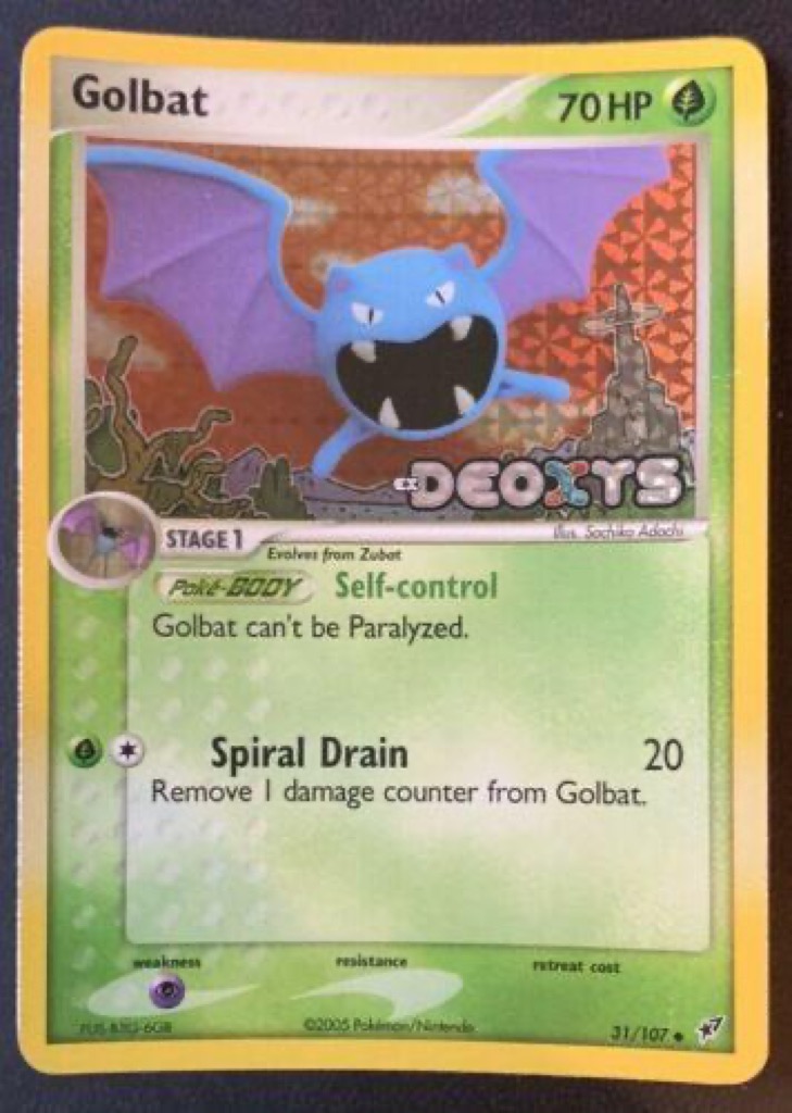 Reverse Holo Golbat 31/107, Deoxys Pokémon card