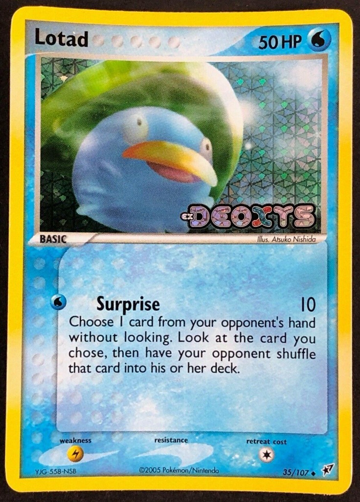 Reverse Holo Lotad 35/107, Deoxys Pokémon card
