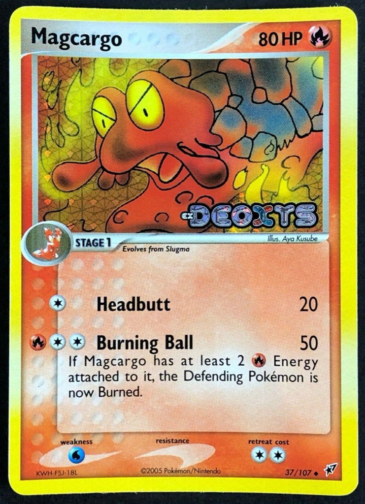 Reverse Holo Magcargo 37/107, Deoxys Pokémon card