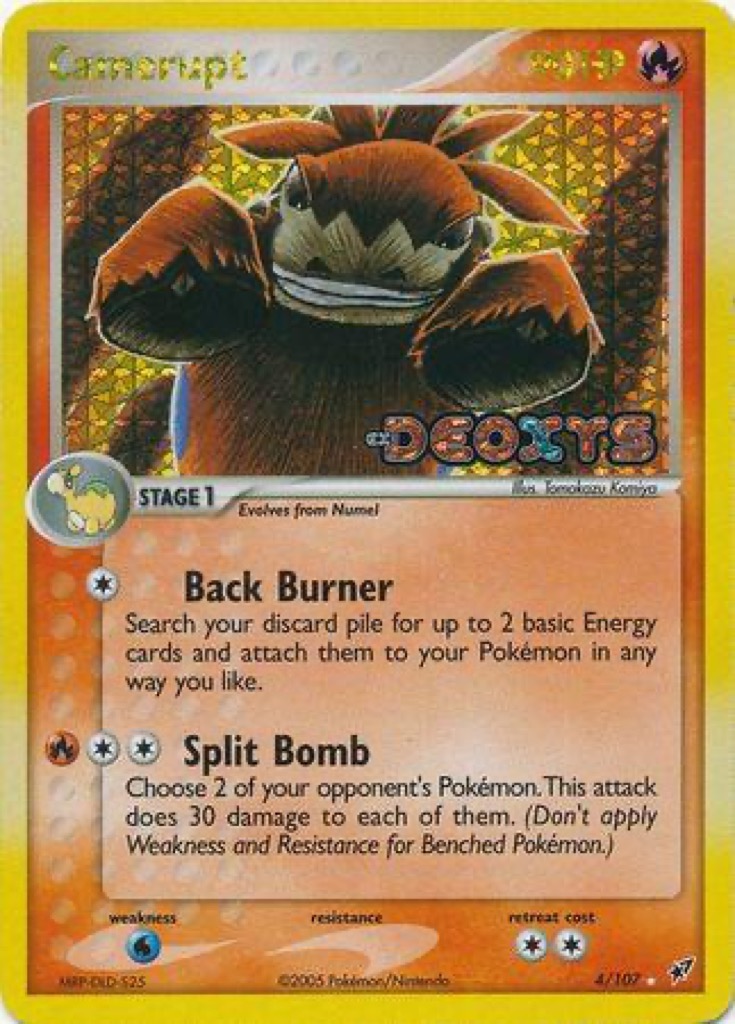 Reverse Holo Camerupt 4/107, Deoxys Pokémon card