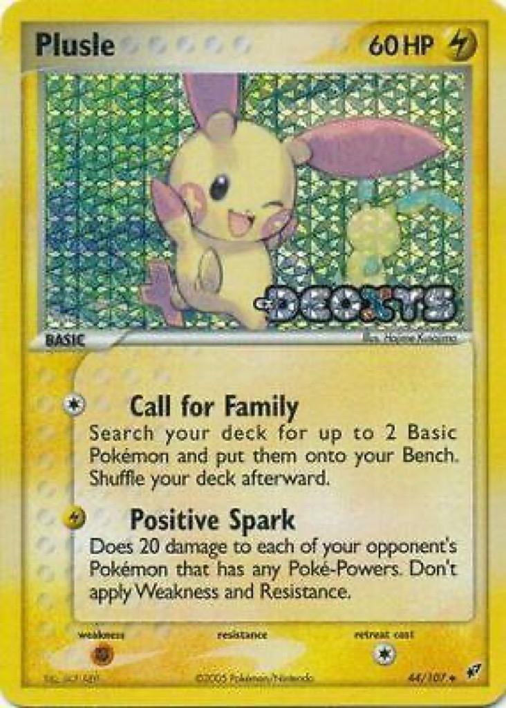 Reverse Holo Plusle 44/107, Deoxys Pokémon card