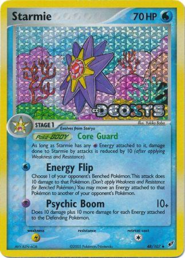 Reverse Holo Starmie 48/107, Deoxys Pokémon card