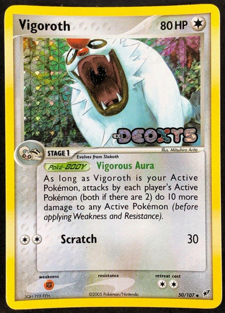 Reverse Holo Vigoroth 50/107, Deoxys Pokémon card