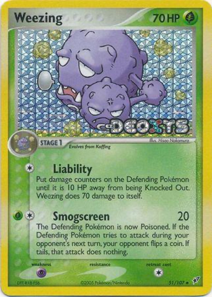 Reverse Holo Weezing 51/107, Deoxys Pokémon card