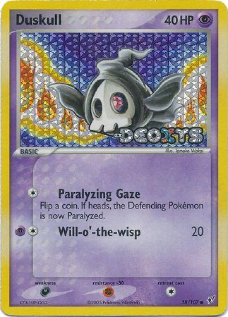 Reverse Holo Duskull 58/107, Deoxys Pokémon card