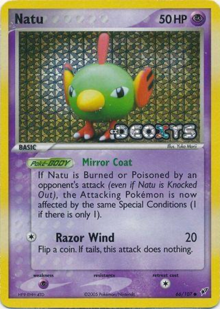 Reverse Holo Natu 66/107, Deoxys Pokémon card