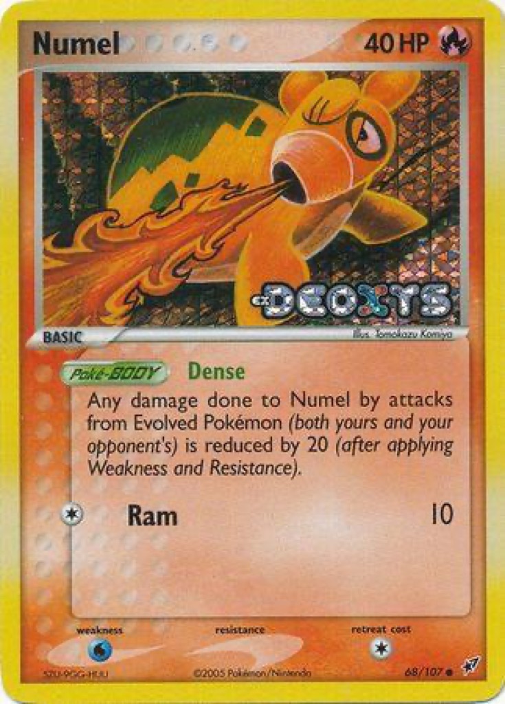 Reverse Holo Numel 68/107, Deoxys Pokémon card
