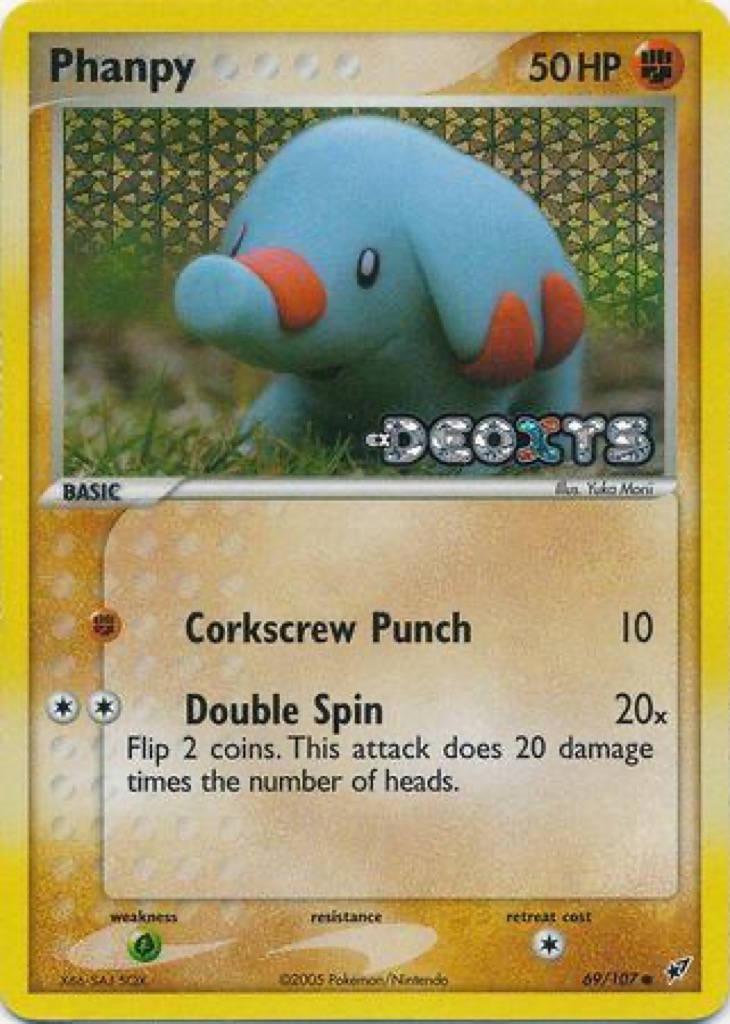 Reverse Holo Phanpy 69/107, Deoxys Pokémon card