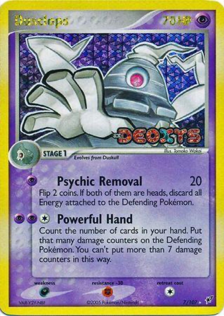 Reverse Holo Dusclops 7/107, Deoxys Pokémon card