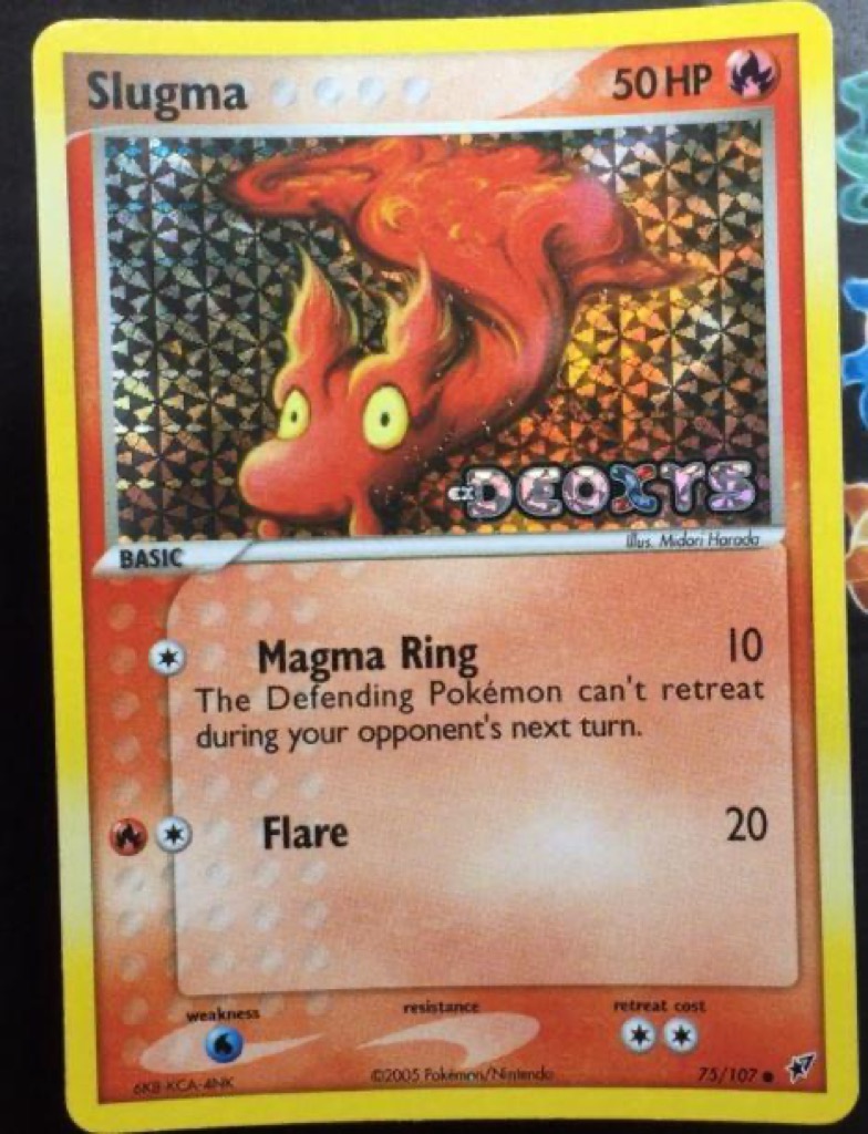 Reverse Holo Slugma 75/107, Deoxys Pokémon card