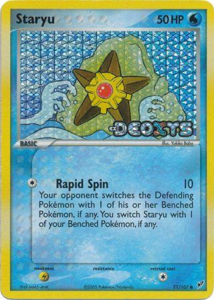 Reverse Holo Staryu 77/107, Deoxys Pokémon card