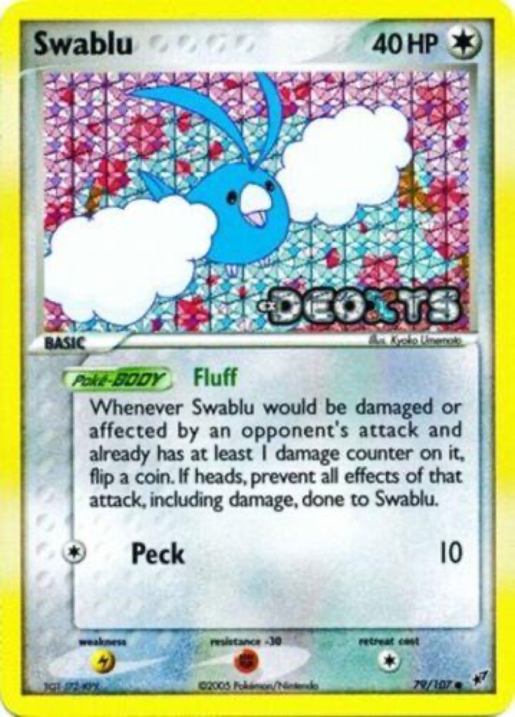 Reverse Holo Swablu 79/107, Deoxys Pokémon card