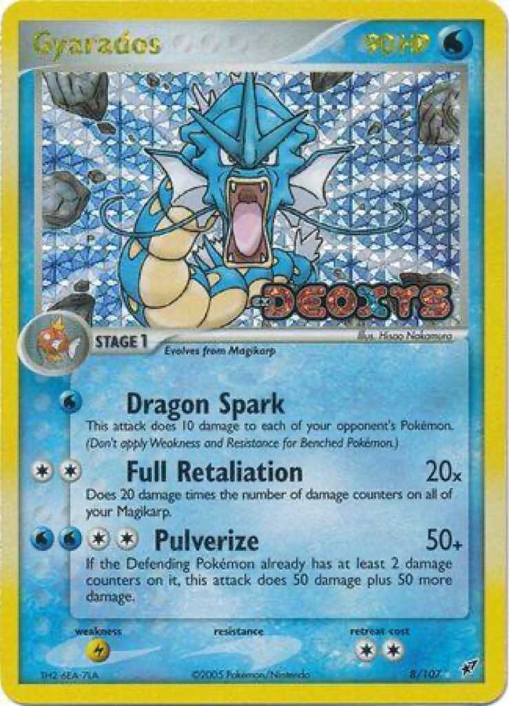 Reverse Holo Gyarados 8/107, Deoxys Pokémon card