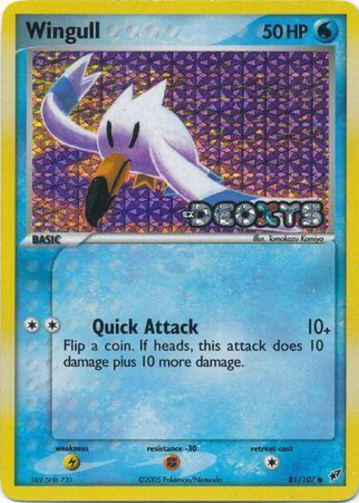 Reverse Holo Wingull 81/107, Deoxys Pokémon card