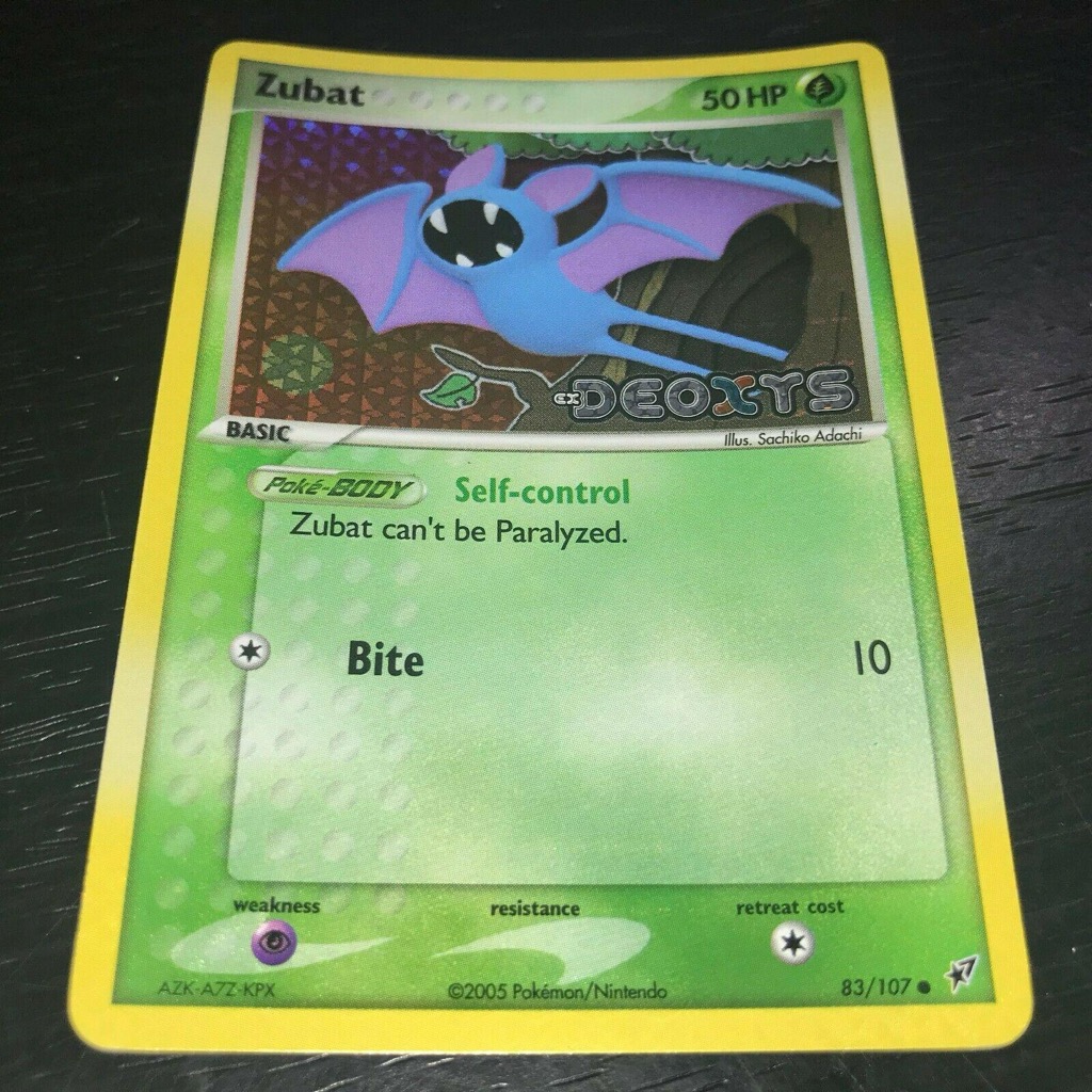 Reverse Holo Zubat 83/107, Deoxys Pokémon card