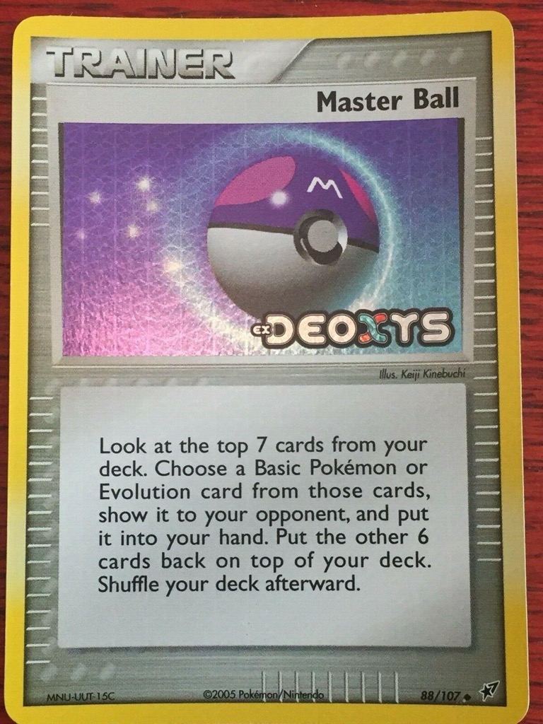 Reverse Holo Master Ball 88/107, Deoxys Pokémon card