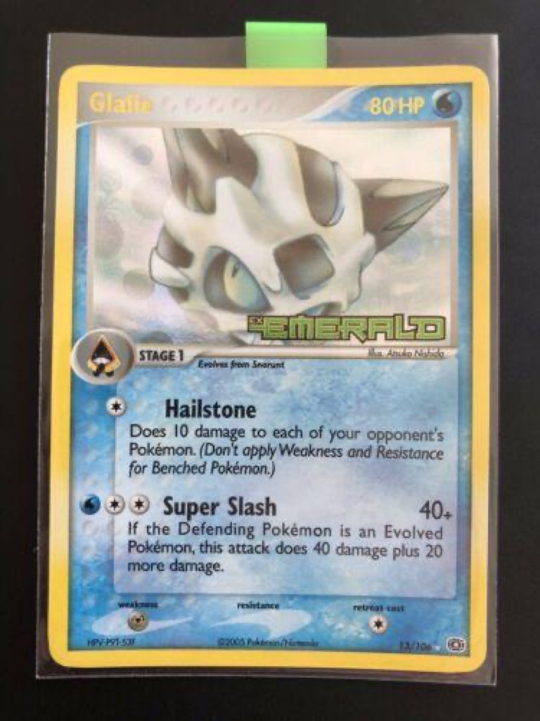 Reverse Holo Glalie 13/106, Emerald Pokémon card