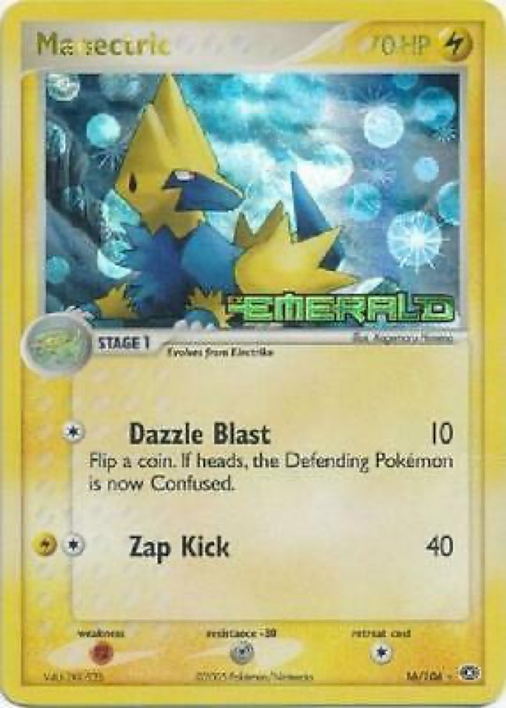 Reverse Holo Manectric 16/106, Emerald Pokémon card