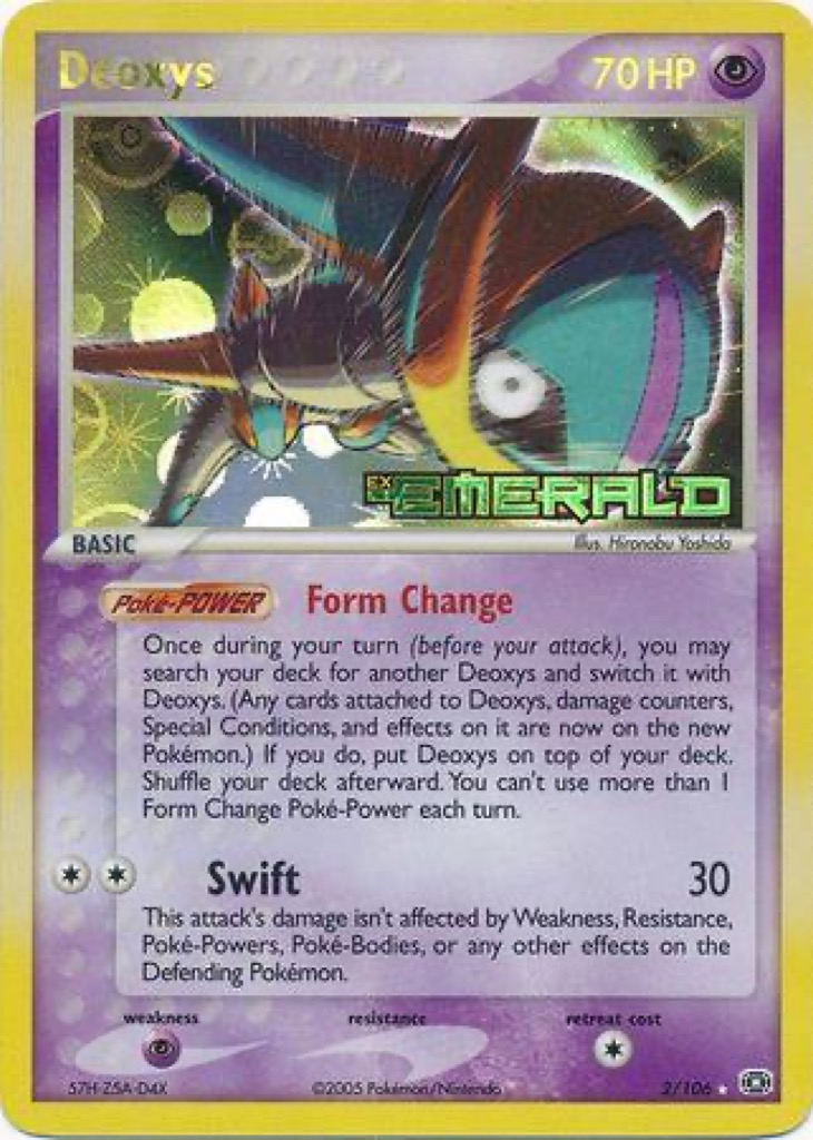 Reverse Holo Deoxys 2/106, Emerald Pokémon card