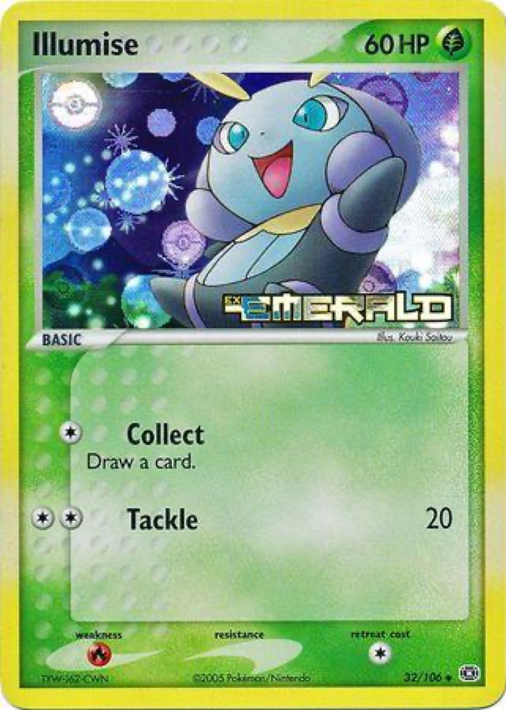 Reverse Holo Illumise 32/106, Emerald Pokémon card