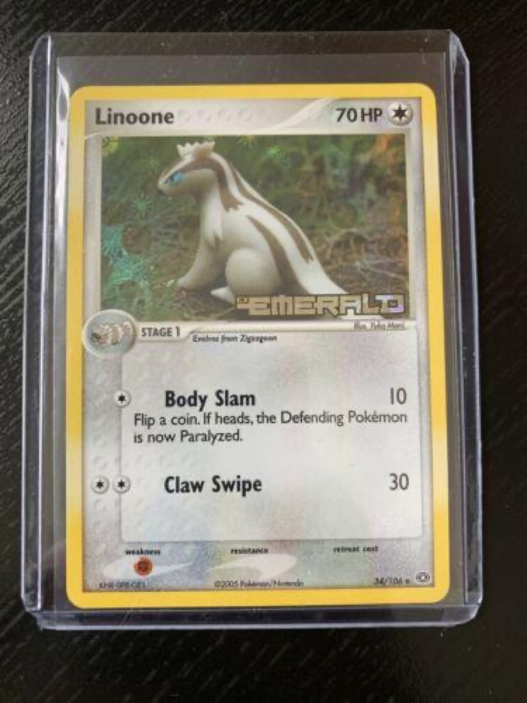 Reverse Holo Linoone 34/106, Emerald Pokémon card