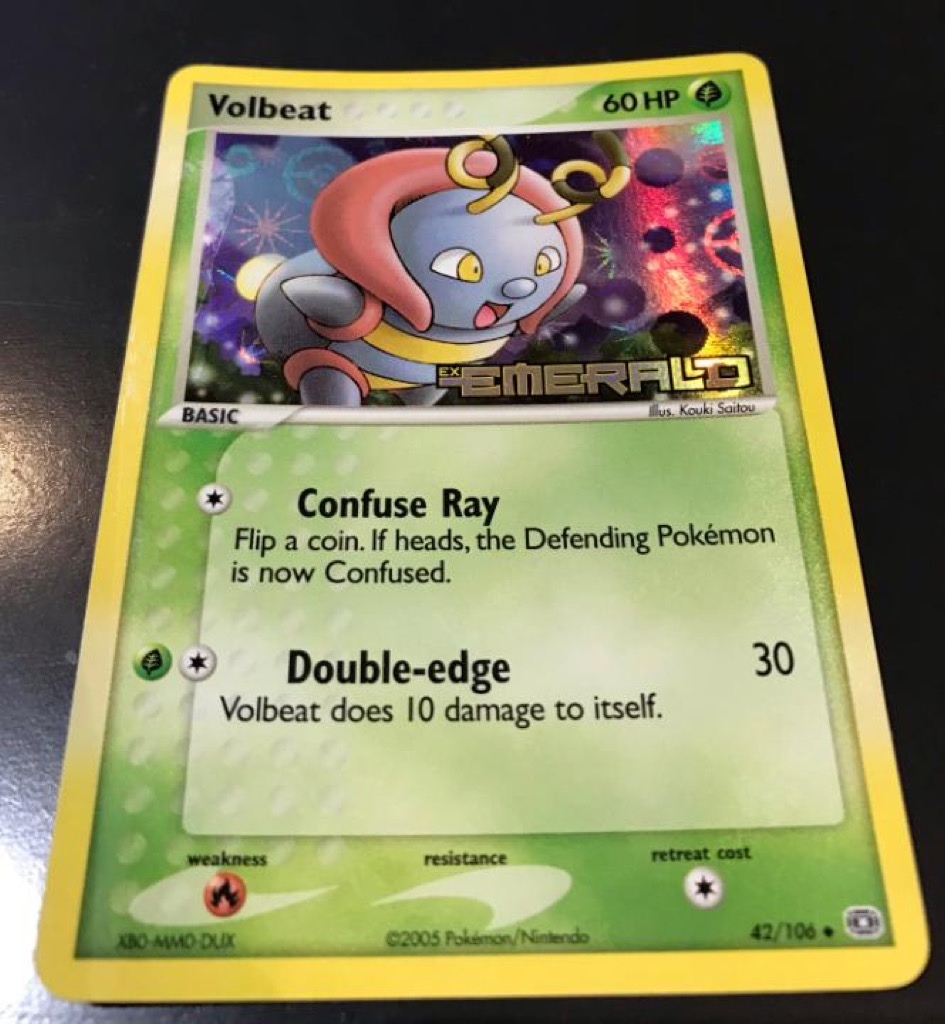 Reverse Holo Volbeat 42/106, Emerald Pokémon card