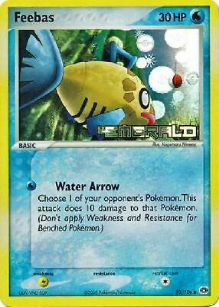 Reverse Holo Feebas 50/106, Emerald Pokémon card