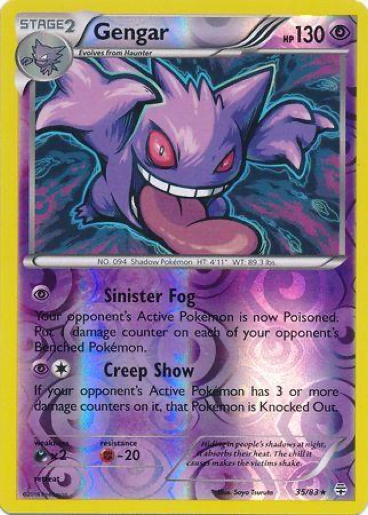 Reverse Holo Gengar 35/83, Generations Pokémon card