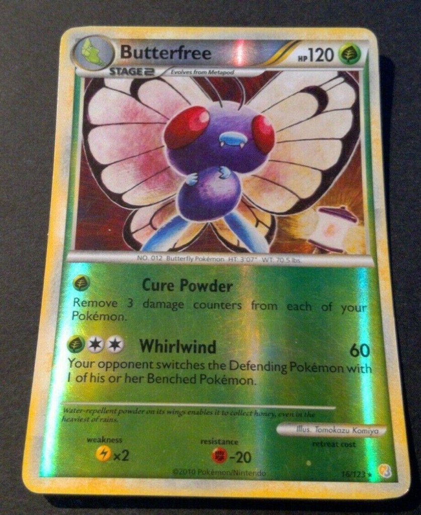 Reverse Holo Butterfree 16/123, HeartGold & SoulSilver Pokémon card