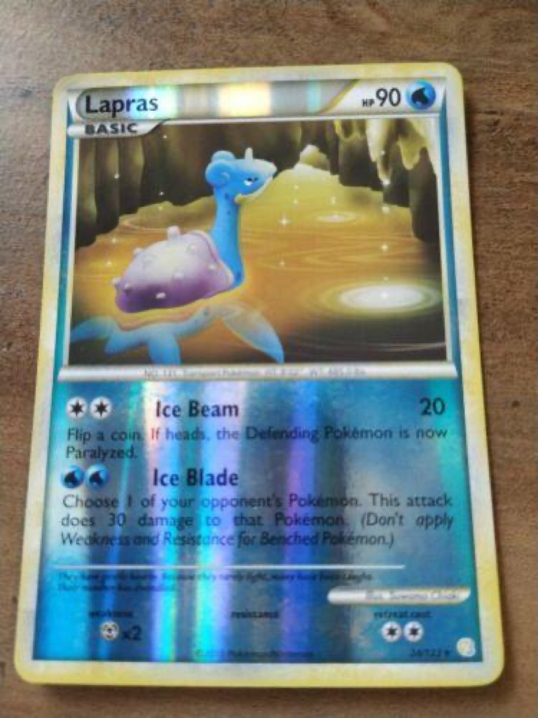 Reverse Holo Lapras 24/123, HeartGold & SoulSilver Pokémon card