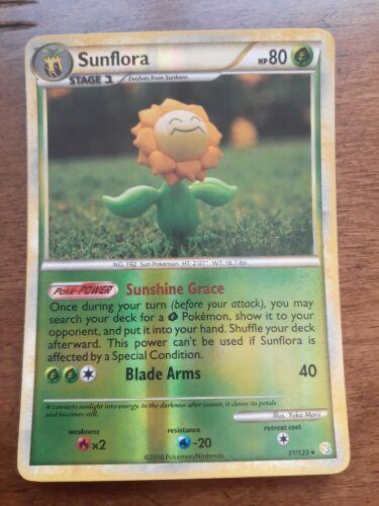 Reverse Holo Sunflora 31/123, HeartGold & SoulSilver Pokémon card