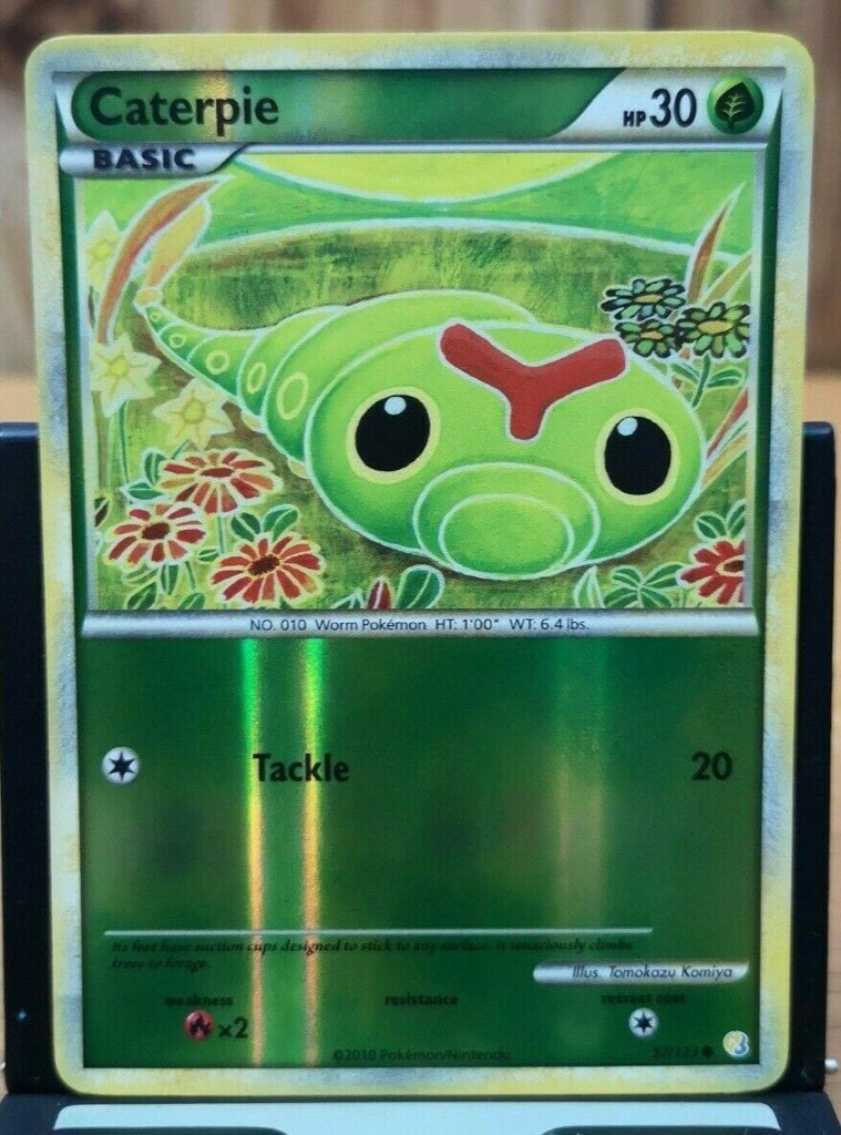 Reverse Holo Caterpie 57/123, HeartGold & SoulSilver Pokémon card