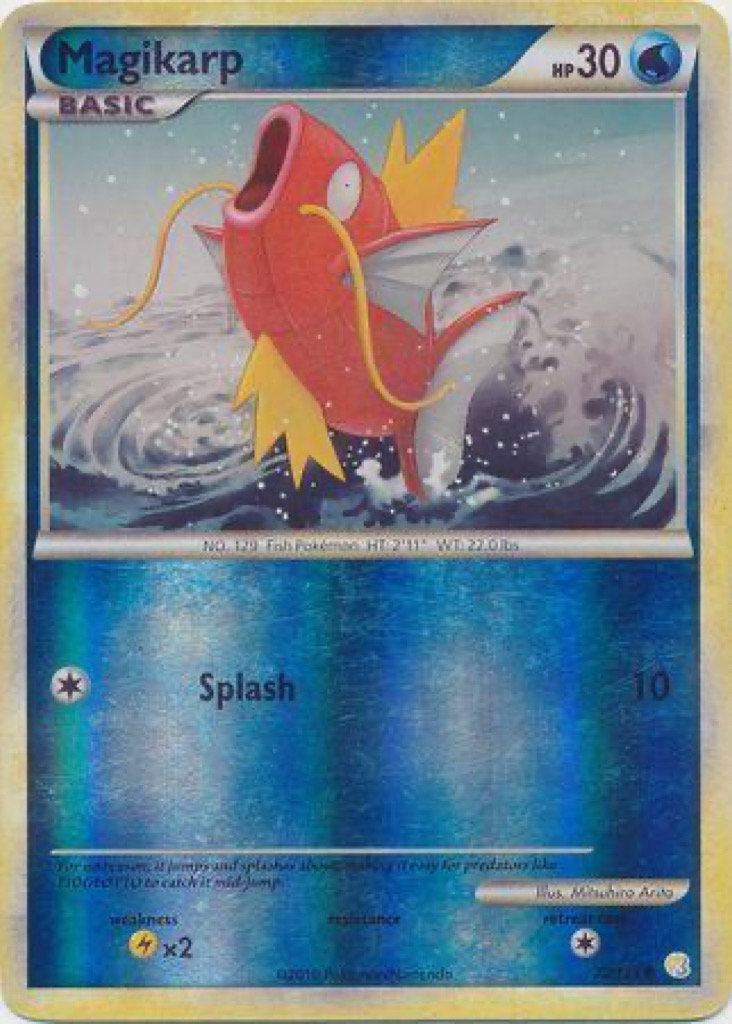 Reverse Holo Magikarp 72/123, HeartGold & SoulSilver Pokémon card