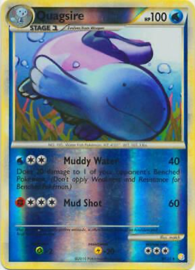 Reverse Holo Quagsire 9/123, HeartGold & SoulSilver Pokémon card
