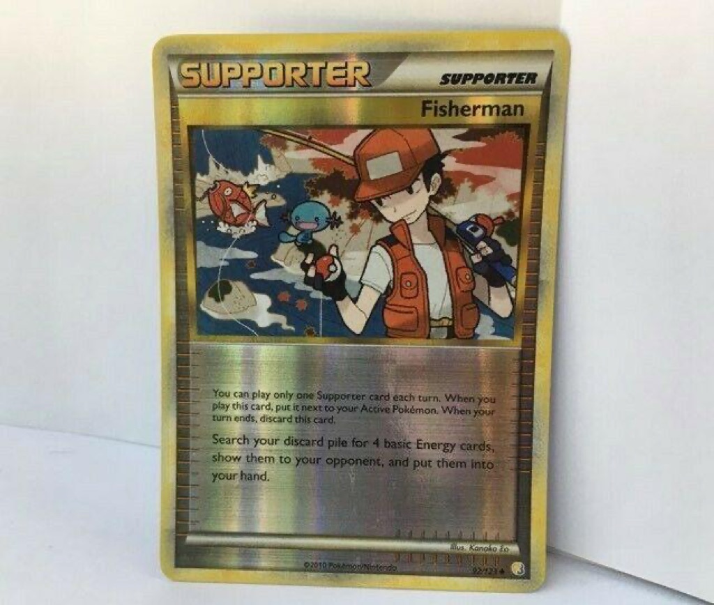 Reverse Holo Fisherman 92/123, HeartGold & SoulSilver Pokémon card