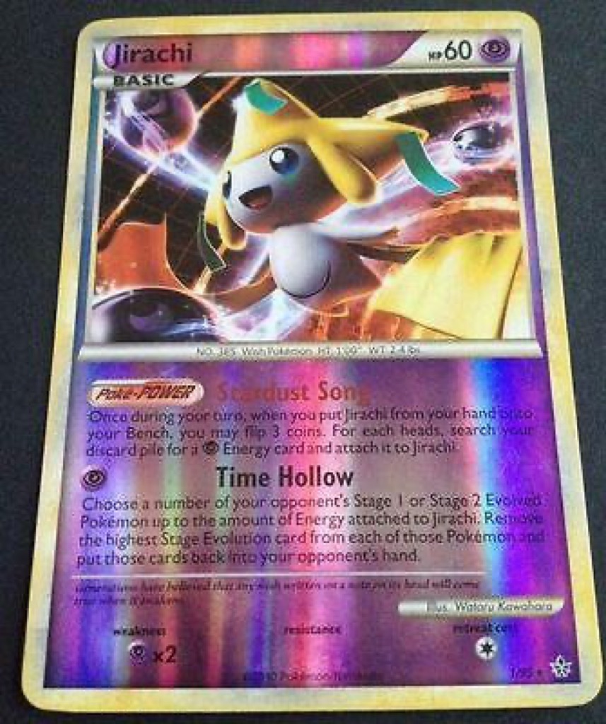 Reverse Holo Jirachi 1/95, HS—Unleashed Pokémon card