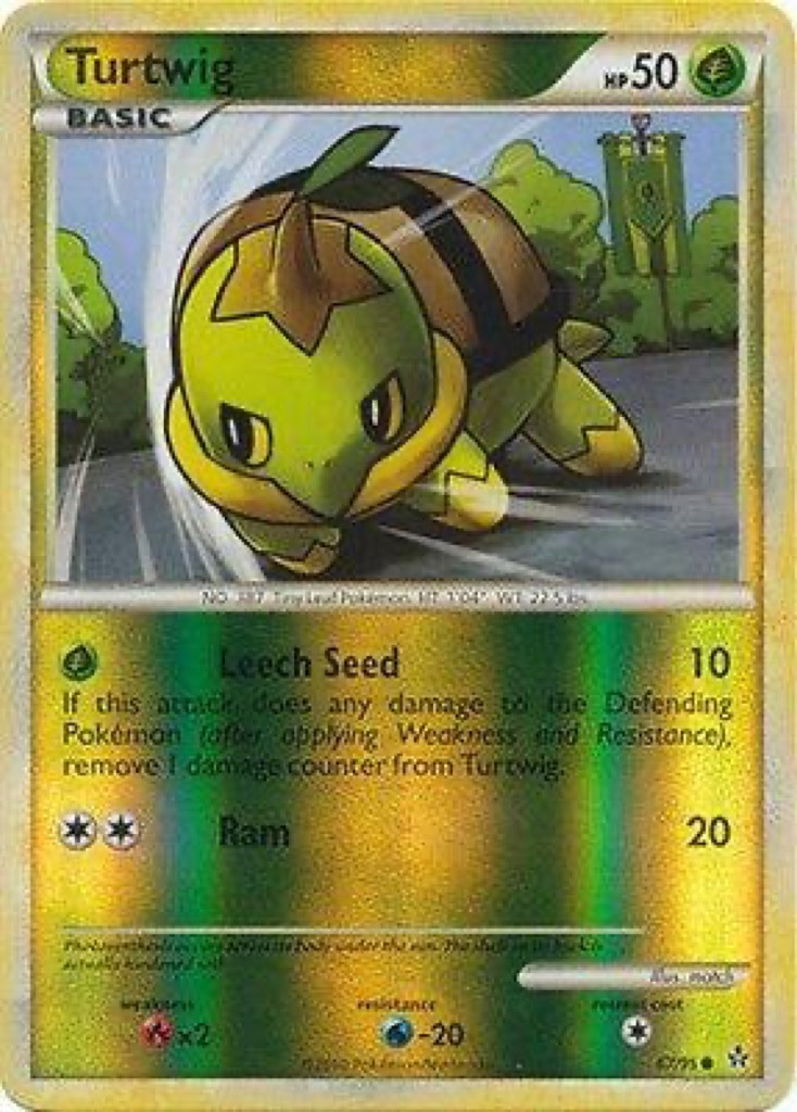 Reverse Holo Turtwig 67/95, HS—Unleashed Pokémon card