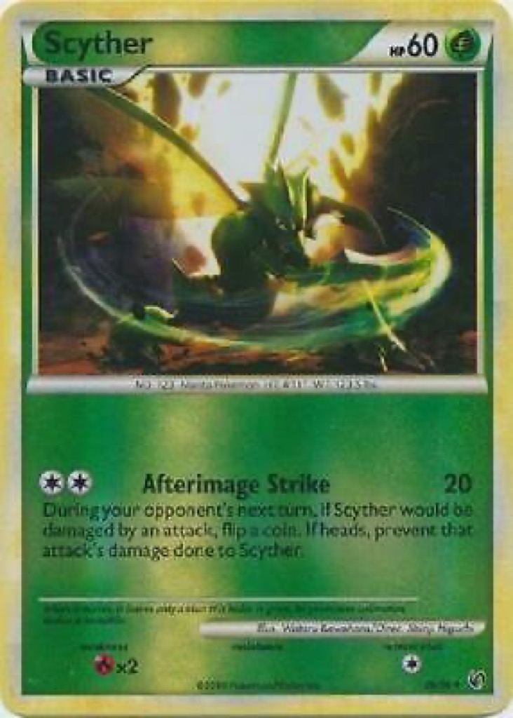 Reverse Holo Scyther 36/90, HS—Undaunted Pokémon card