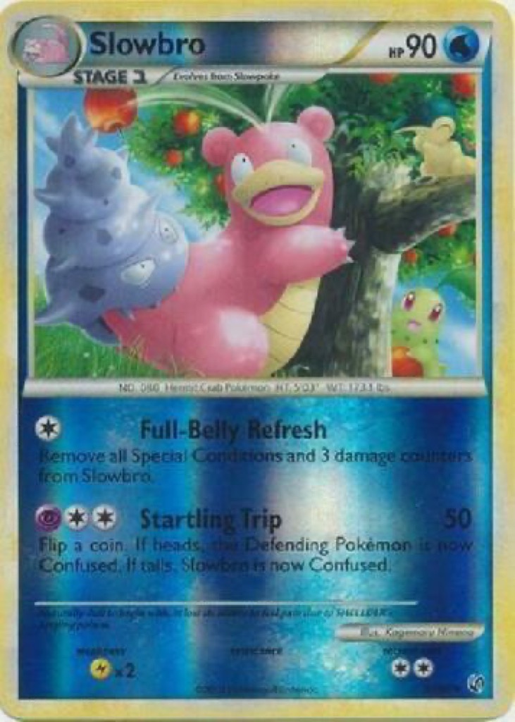 Reverse Holo Slowbro 38/90, HS—Undaunted Pokémon card