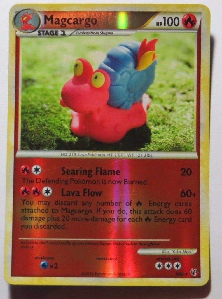 Reverse Holo Magcargo 6/90, HS—Undaunted Pokémon card
