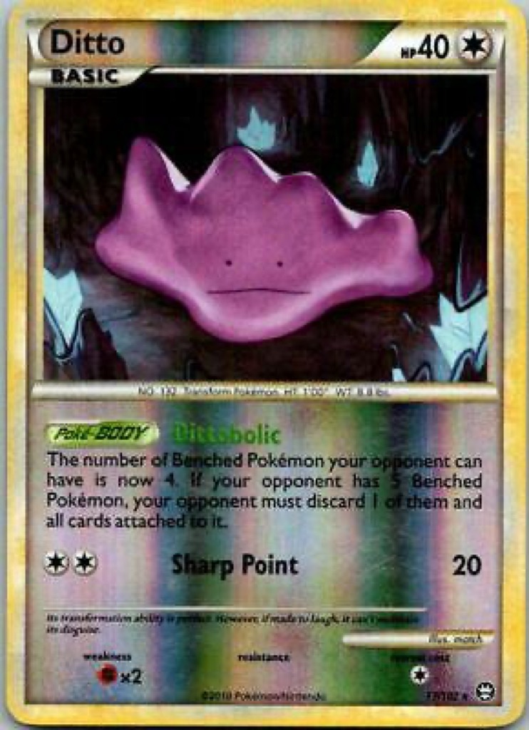 Reverse Holo Ditto 17/102, HS—Triumphant Pokémon card