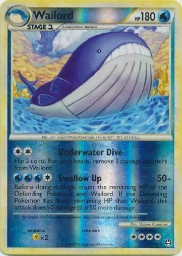 Reverse Holo Wailord 31/102, HS—Triumphant Pokémon card