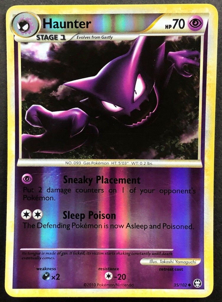 Reverse Holo Haunter 35/102, HS—Triumphant Pokémon card
