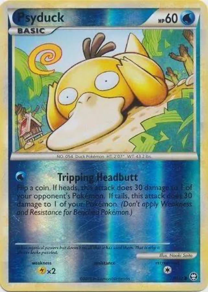 Reverse Holo Psyduck 74/102, HS—Triumphant Pokémon card