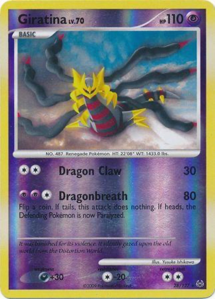 Reverse Holo Giratina 28/127, Platinum Pokémon card