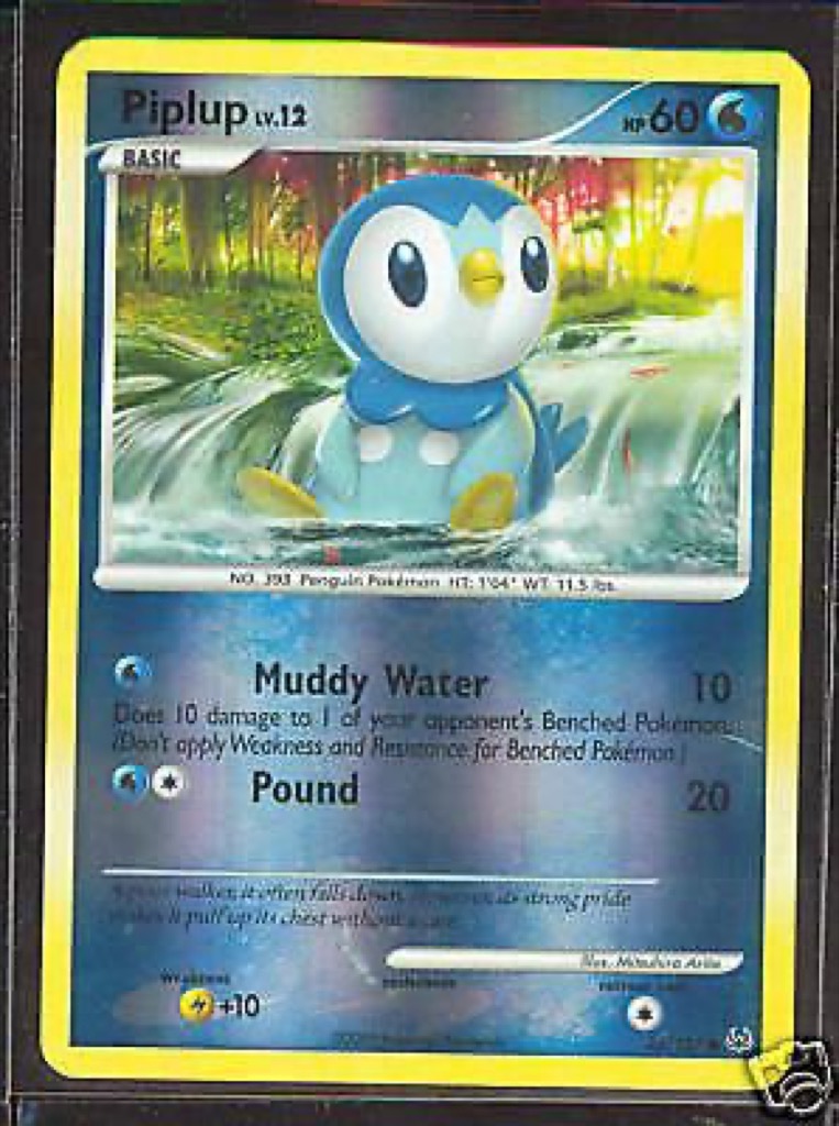 Reverse Holo Piplup 85/127, Platinum Pokémon card
